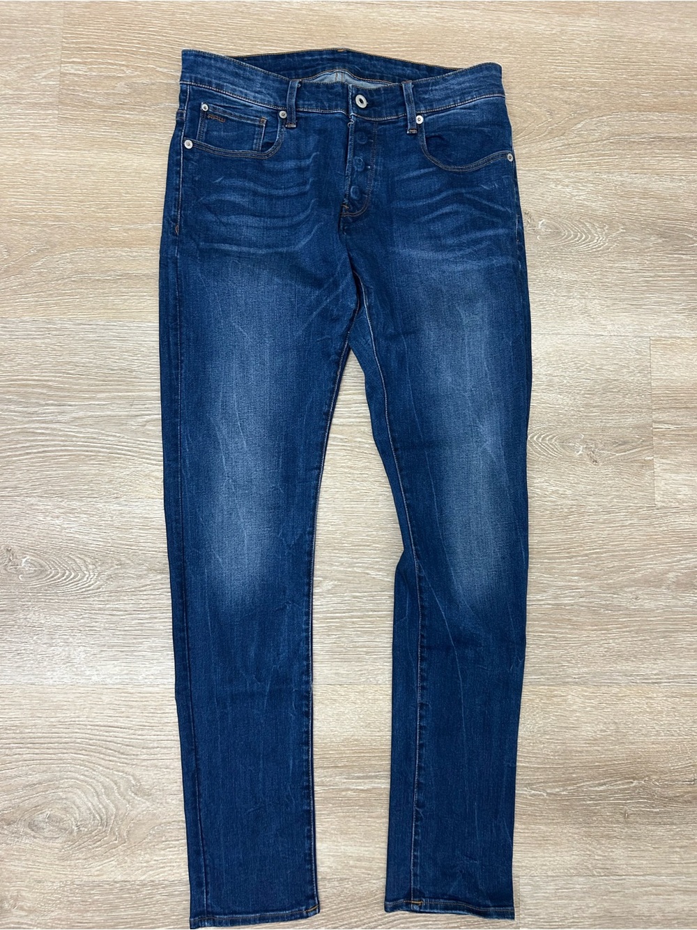 G Star Raw Jeans Mens 34x32 Blue 3301 Super Slim Denim